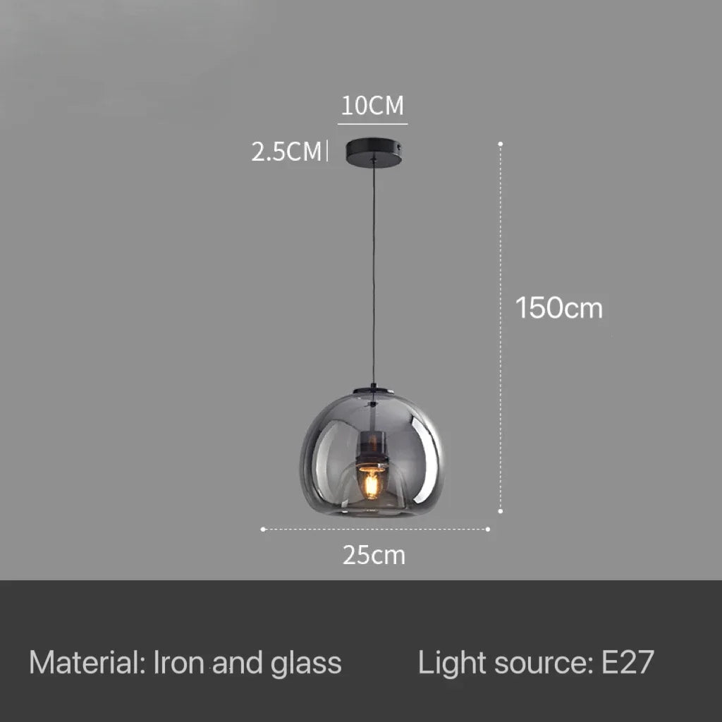 Nordic Modern Glass Ceiling Lamp Bedroom Bedside Restaurant Kitchen Bar Island  Hanging Led Chandelier Lights Indoor Lighting