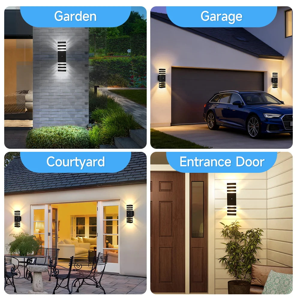 Smart Outdoor Wall Light Waterproof LED Wall Lamps Motion Sensing Porch Lights Exterior Sconce Lamps For Balcony Garden Backyard
