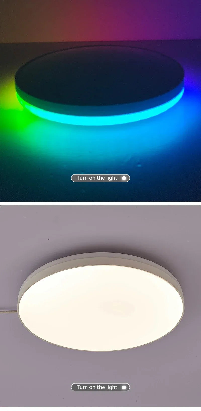 Smart Tuya RGB Ceiling Light with Backlight Bluetooth APP Remote Control Dimming Living Room Bedroom Home Decor Led Ceiling Lamp