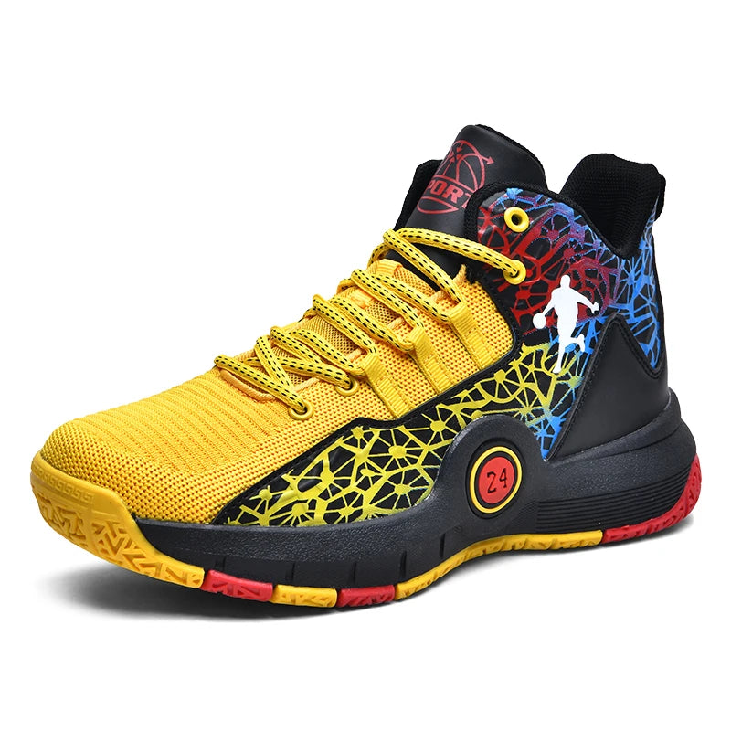 Basketball Shoes Men Field Training Non-slip High-top Luxyry Design Mesh Breathable Sneakers Pro Original Kids Basketball Boots