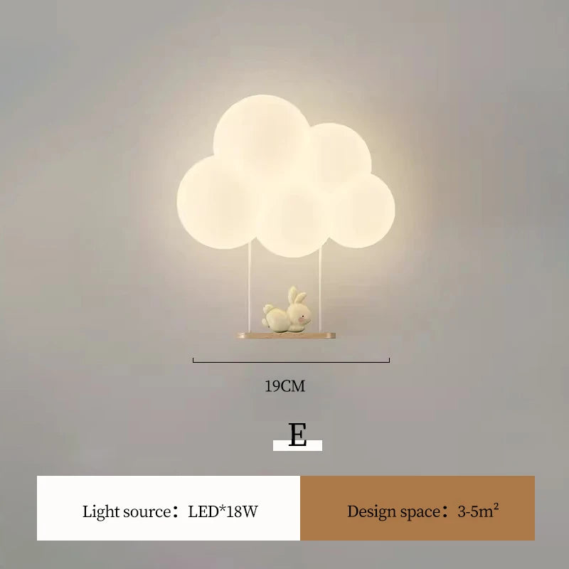 Modern Cute Cartoon LED Wall Lamps Art Creative Animals Balloons Lights for Chidren's Bedroom Living Room Home Decor Chandeliers