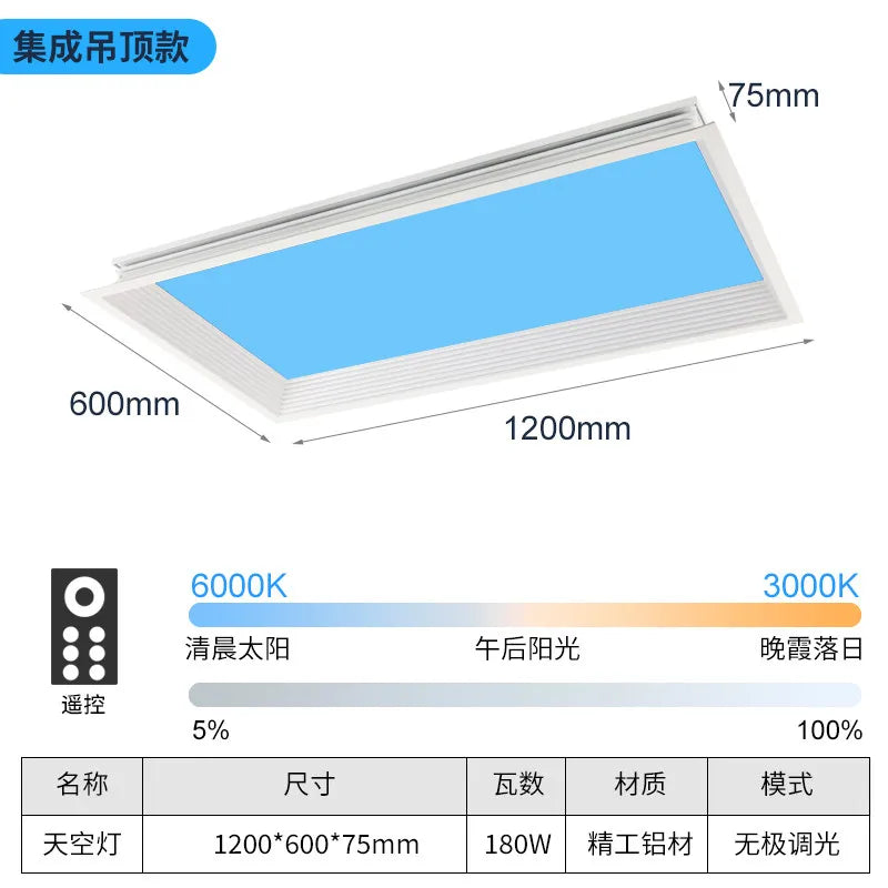 Modern Smart Integrated LED Ceiling Light Sky Blue Clouds Effect Daylight Simulation for Kitchen Home Lighting Room Decor