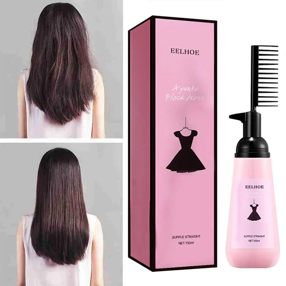 Hair Straightening Cream Comb Nourishing No Hurting Repair Damaged Hair Keratin Smooth Care Improving Frizziness Ionperm