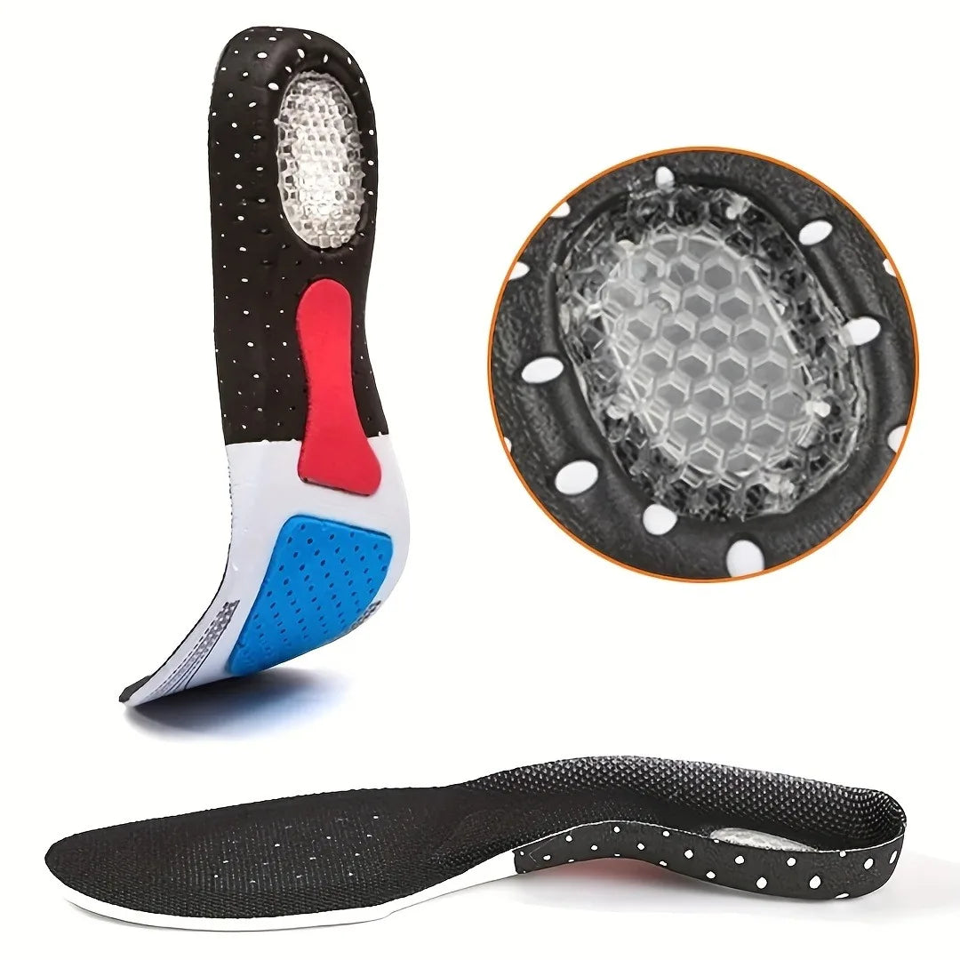 Pair of Unisex Sports Insoles Sweat-Absorbing Air Cushion Soft Sole Comfortable for Basketball And Work