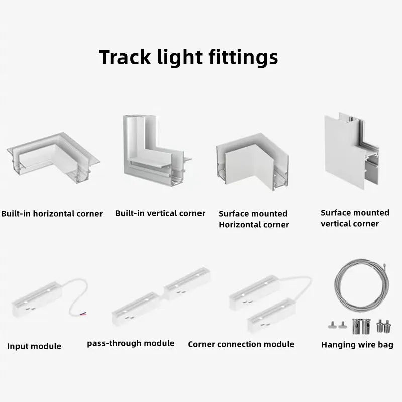New White Tuya Smart LED Track Light Embedded Masterless Lighting lamp Living Room Light Voice Control Magnetic Track Light