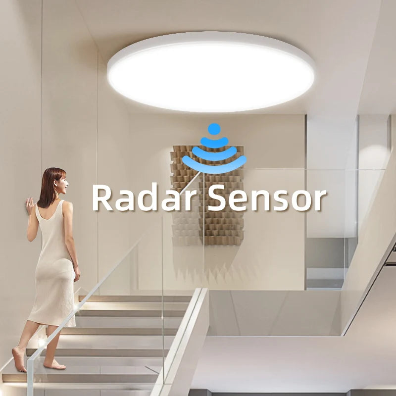 Motion Sensor Ceiling Light Radar Sensor LED Light Smart Lamp 220V/110V For Corridor Entrance Human Motion Ceiling Lamp Panel