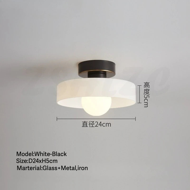 Vintage Glass LED Ceiling Light Indoor Aisle Corridor Hallway Lighting for Living Room Dining Room Bedroom Modern Ceiling Lamps