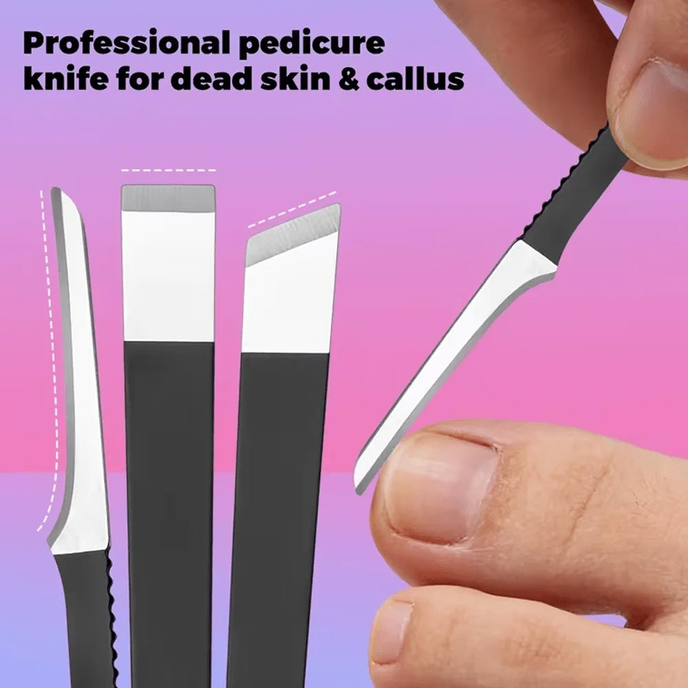 7pcs Professional Stainless Steel Nail Care Set  Foot Care Kit That Includes Nail File, Cuticle Nippers, Suitable for Men, Women