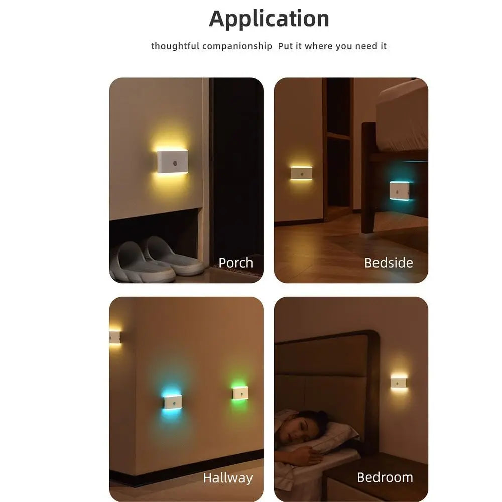Motion Sensor LED Motion Sensor Night Light Rechargeable Wireless Magnetic Wall Lamp Dimmable Lighting Magnetic