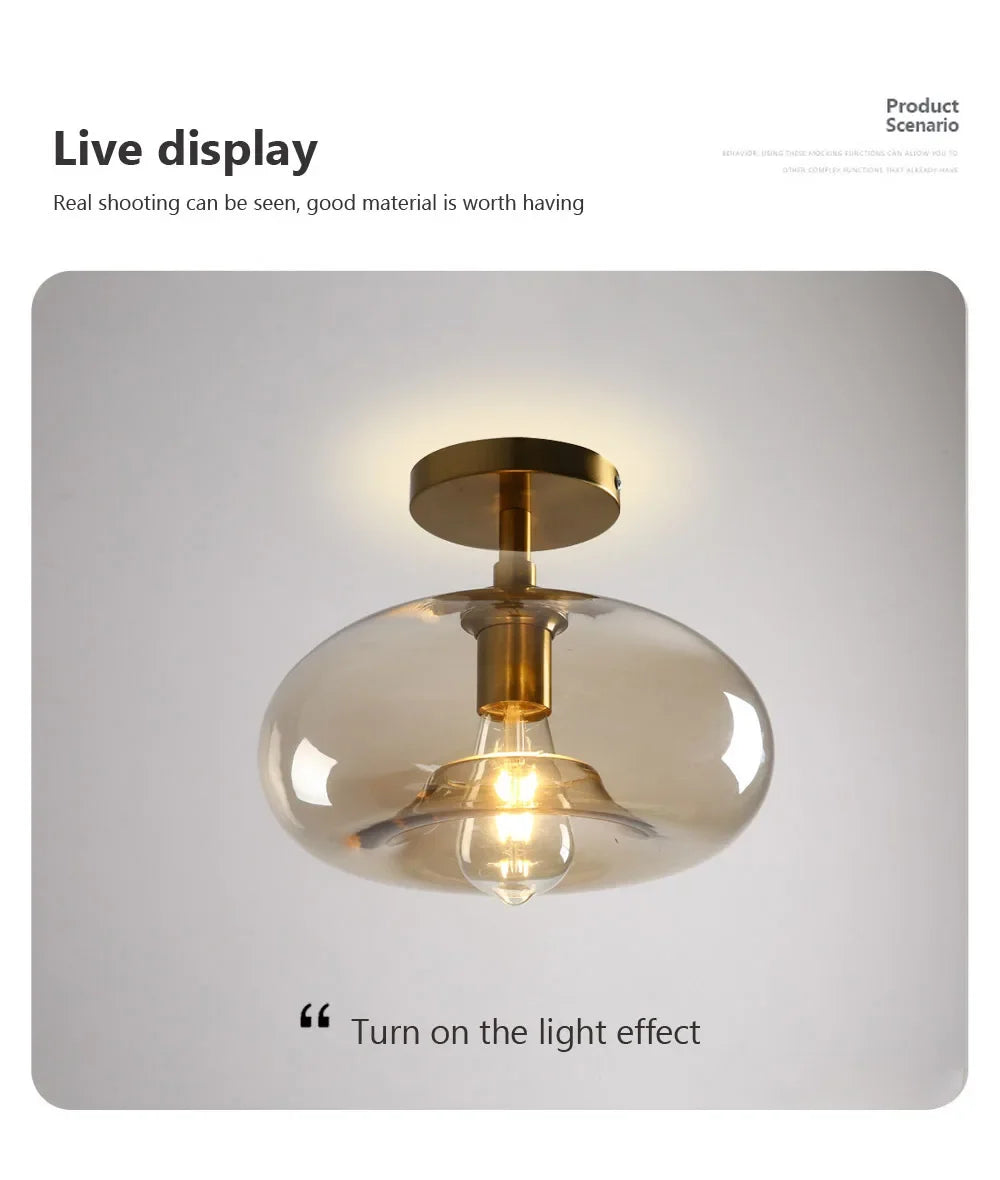 Modern LED Glass Ceiling Light Minimalist Cloakroom Balcony Bedroom Dining Room Lighting Hallway Lamp Indoor Lighting Lampara