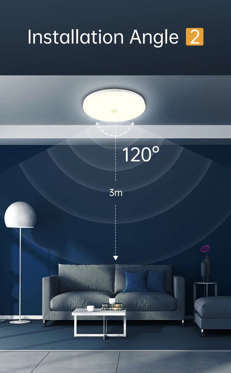 Sensor Lights Led Home Ceiling Decoration Veranda Lustre Indoor Aisle Ceiling Lamps Luminaire Round Chandelier LED Night Lights