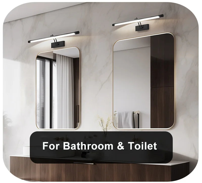 Mirror Wall Lamps Bathroom Modern Wall Lights Toilet Wall Mounted Lighting Fixtures Sconces Indoor Bedroom 12W 40 CM