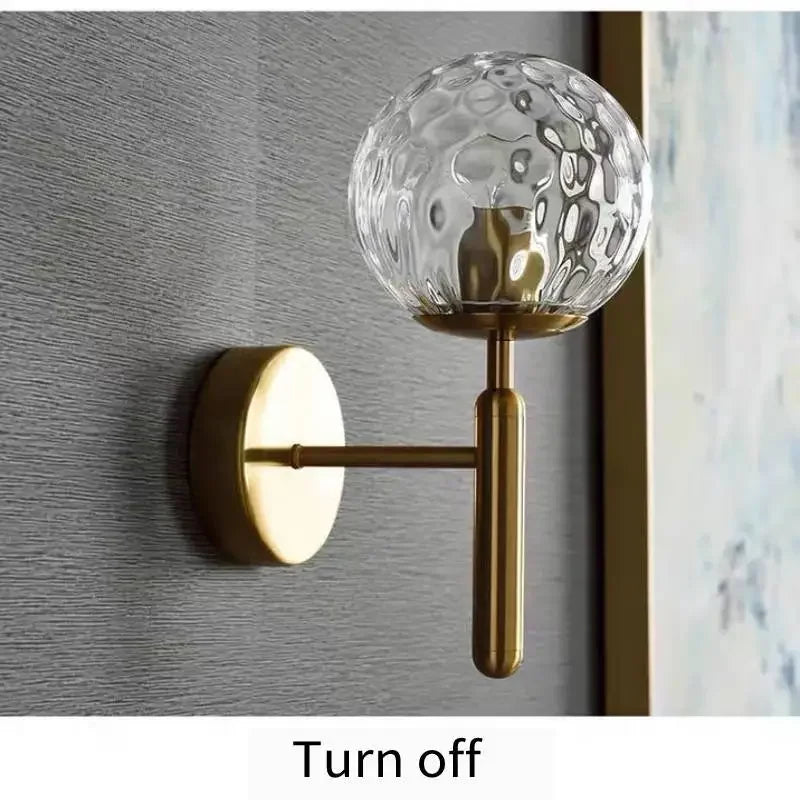 Nordic bathroom mirror front light simple glass wall lamp E14 living room bedroom modern background stair hotel aisle light