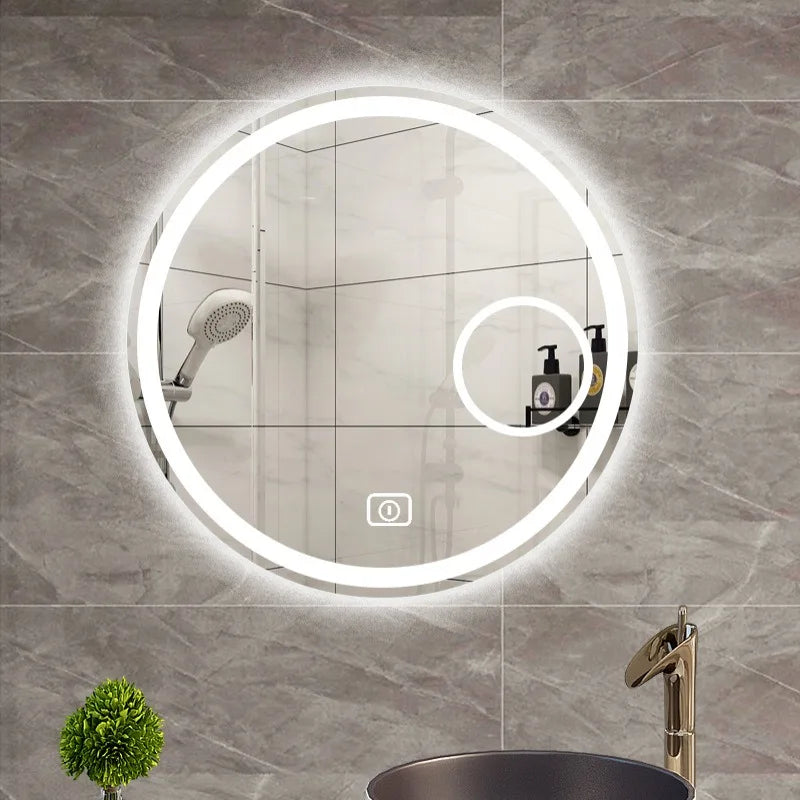 Wall Mirror Smart Mirror Smart Bathroom Mirror Three-color Light Led Touch Screen Anti-fog High Definition Makeup Mirror