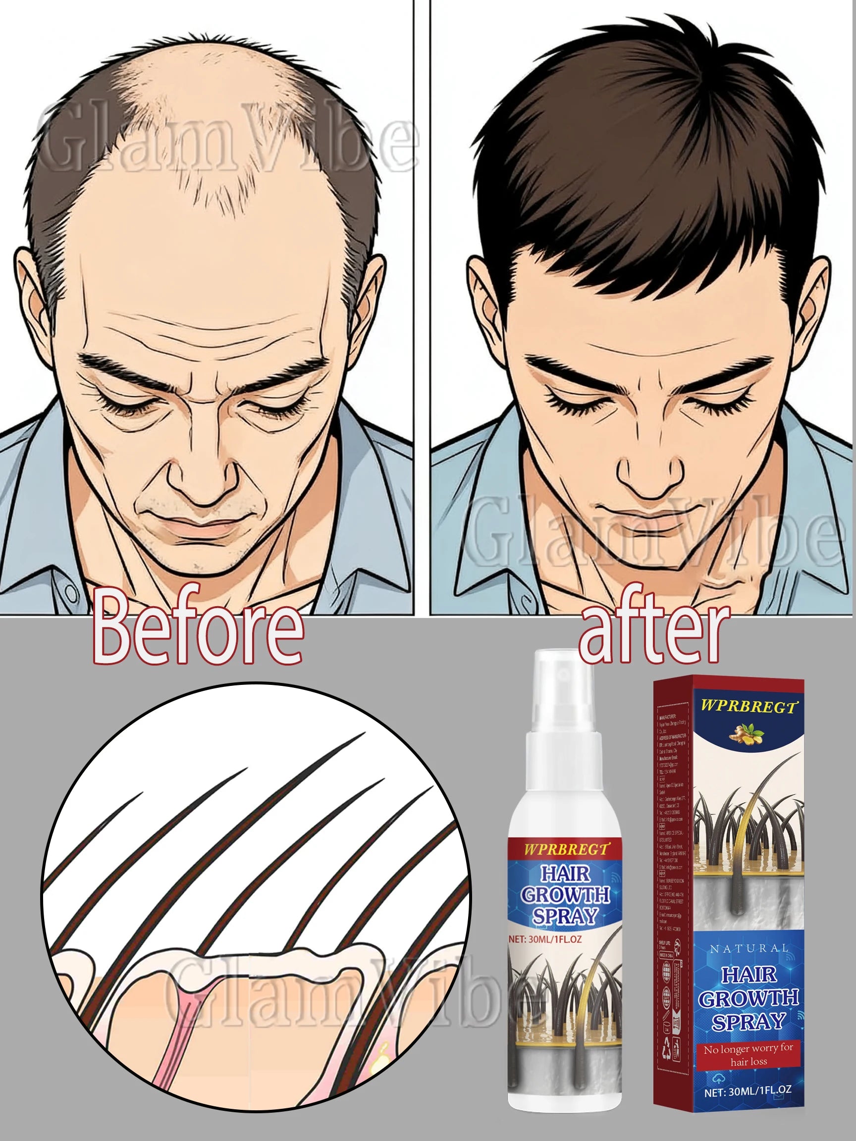 Nourish the scalp ,promote vigorous hair growth