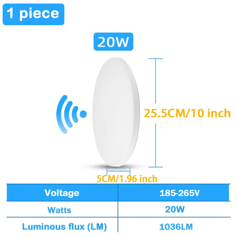 LED Motion Sensor Ceiling Lighting LED Radar Sensor Light for Room Hallways Aisle Stair Balcony Garage Induction Ceiling Lights