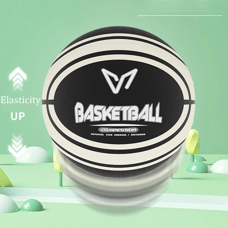 Silent Basketball with Cloth Cover No Bounce Noise Practice Training Ball for Kids PU Foam Soft Touch Perfect for Apartment