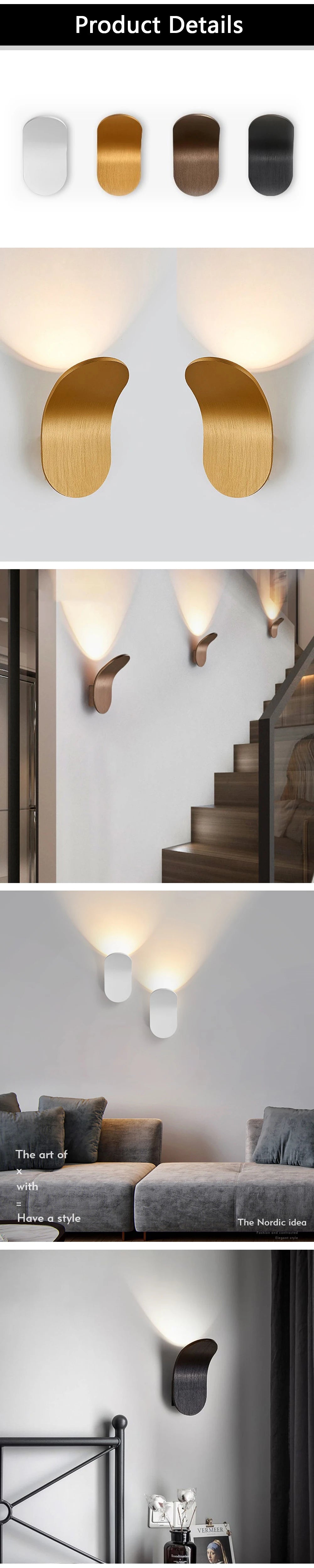 Modern Wall Light Indoor Led Stair Lamp Nordic Minimalist Sconce Foyer Hallway Decor Luminaire Creative Bedside Lighting XINLAT
