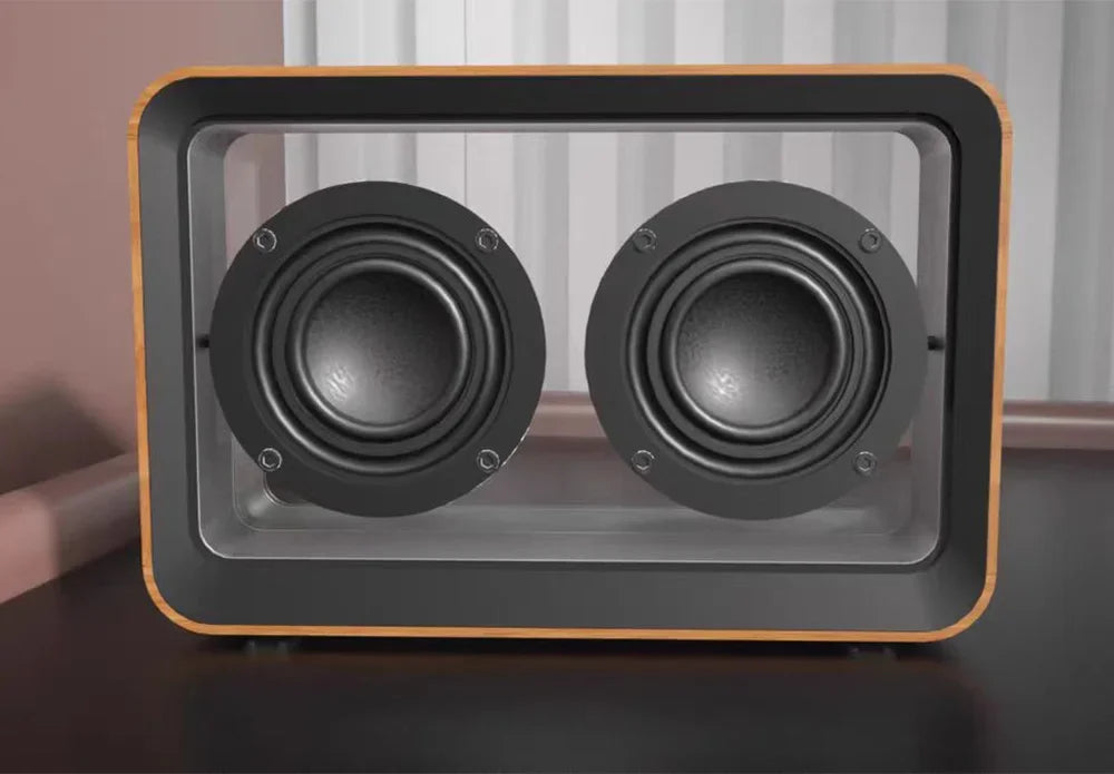 Creative Transparent Bluetooth Speaker with Dual Horn Clear Sound Quality Desktop Decoration Home Mini Audio Reading Light