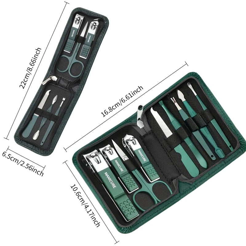6/9 Pcs Set Professional Piece Nail Care Kit Stainless Steel Manicure & Pedicure Set Nail Clipper Set with Travel Case