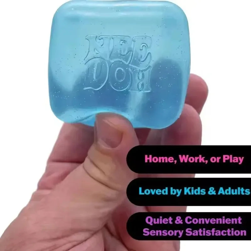 Needoh Nice Cube Sensory Stress Reliever Fidget Tool for Anxiety &Focus Desk Sensory Cube for Adults & Anti-Anxiety Squeeze Kids