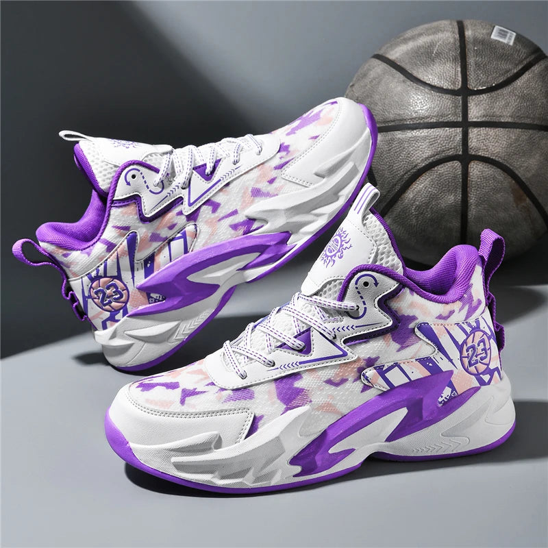 Flying Weave Breathable Basketball Shoes, Soft And Comfortable, Thickened Shock-absorbing Sole, Durable For Daily Sports Outdoor