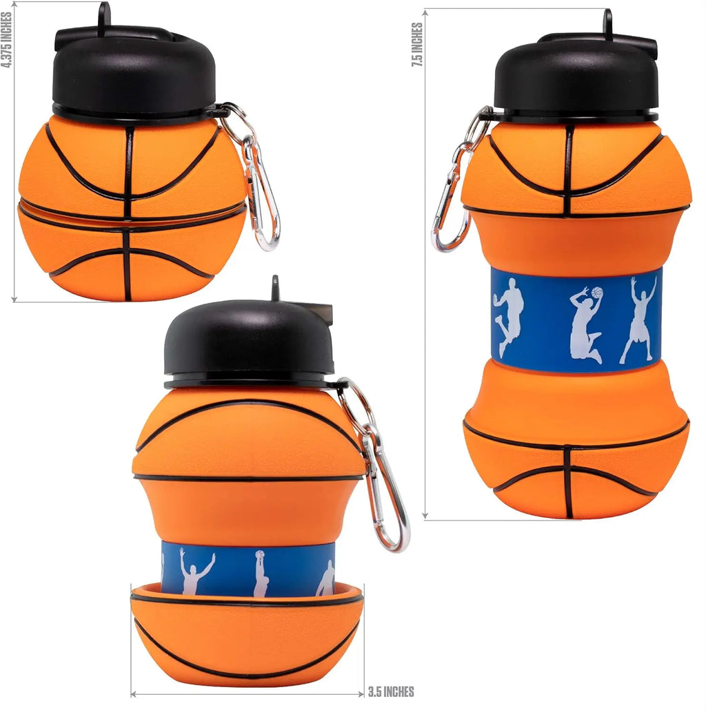 Soft Water Bottle Silicon Sports Bottle for Water Basketball Soccer Ball  BPA free for Kids Gift Father's Holiday Free Shipping