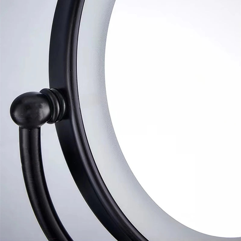 bathroom Makeup Mirrors Black/Brushed Gold Brass Wall Extending Folding Double Side LED Light Mirror Magnification Bath Mirror