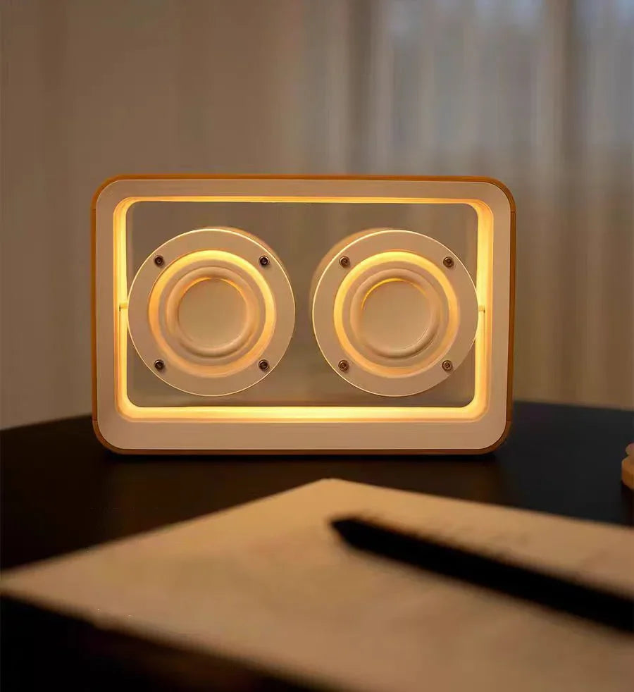 Creative Transparent Bluetooth Speaker with Dual Horn Clear Sound Quality Desktop Decoration Home Mini Audio Reading Light