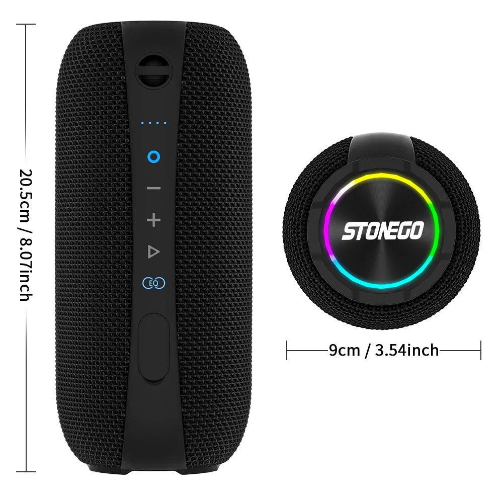 Wireless Bluetooth Speakers Portable Punk Style Dual Speakers Transparent LED TWS Bass Diaphragm Sound