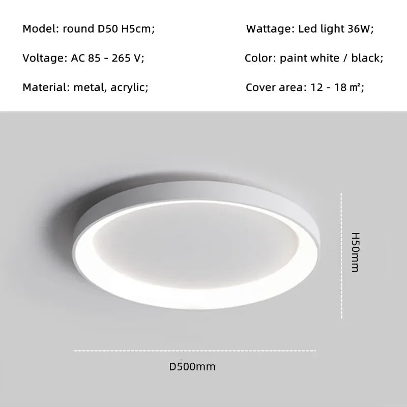 Modern Round Smart Led Ceiling Lamp Lighting Living Room Bedroom Dimmable Simple Ceiling Lights Home Decor Lighting Lamp Fixture