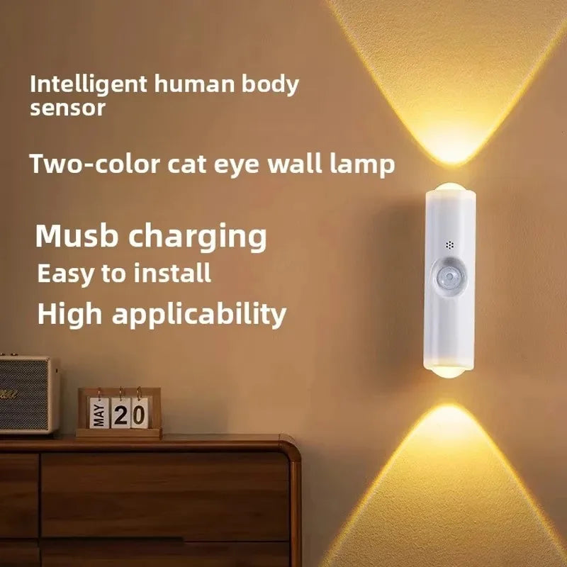 Smart, RGB, dual, head, motion, sensor, wall, lamp, charging, magnetic, night, light, spotlight, bedroom, closet, garden, room,