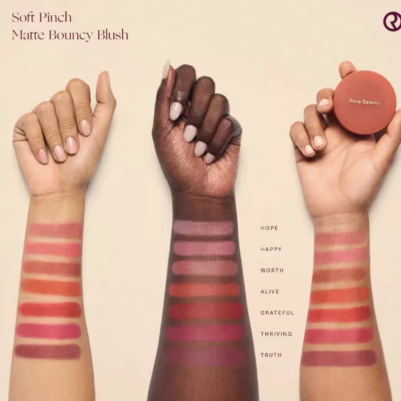Rare Beauty Blush Mashed Potatoes Texture It Doesn't Look Dull When Applied with Makeup Dip The Brush Saturation Slightly High