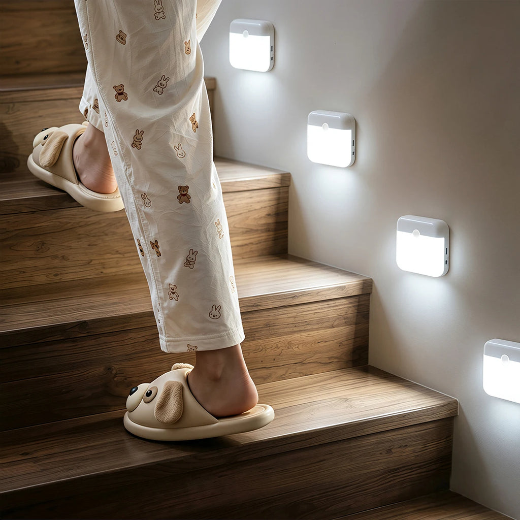 Motion Sensor  LED Wall Lamp USB Rechargeable Night Lamp Human Inductor Light for Bedroom Kitchen Stair Bathroom Wardrobe Closet
