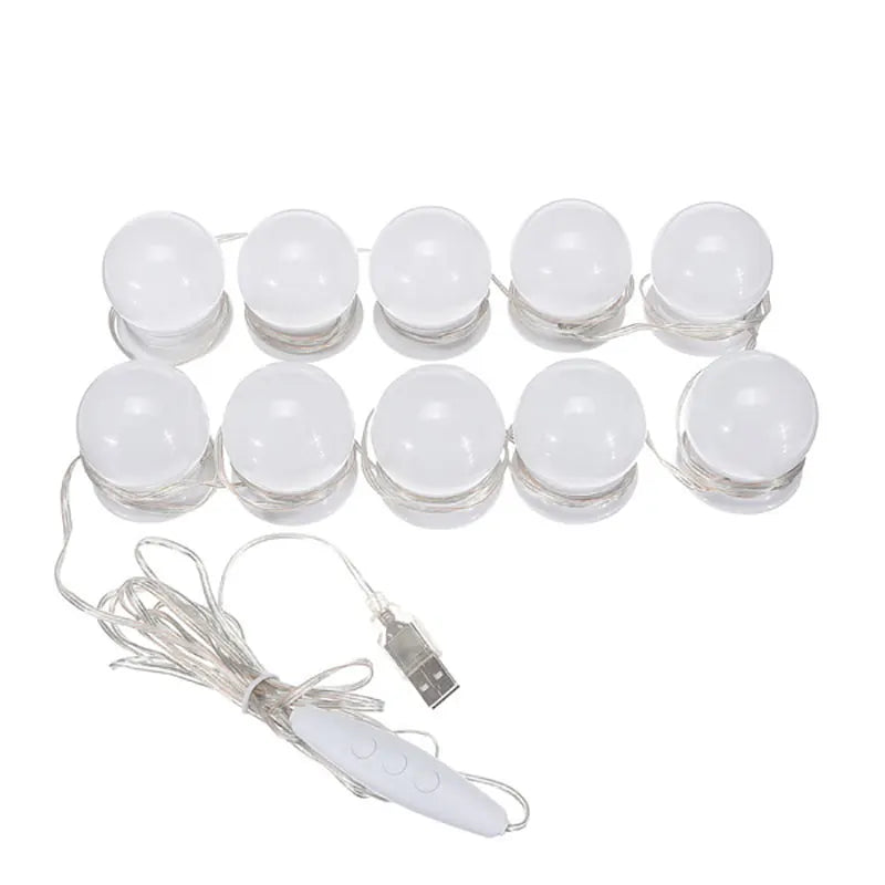 Makeup Mirror LED Light Bulbs Vanity Lights USB Charging Bathroom Dressing Table Lighting Dimmable LED Vanity Mirror Light