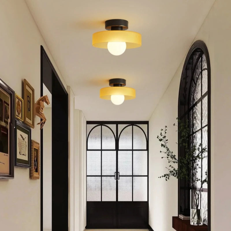 Vintage Glass LED Ceiling Light Indoor Aisle Corridor Hallway Lighting for Living Room Dining Room Bedroom Modern Ceiling Lamps