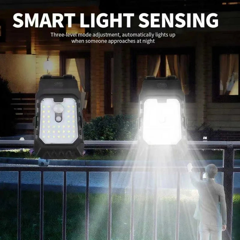 Motion sensor solar outdoor wall lamp with charging clip waterproof LED light for garden driveway porch security