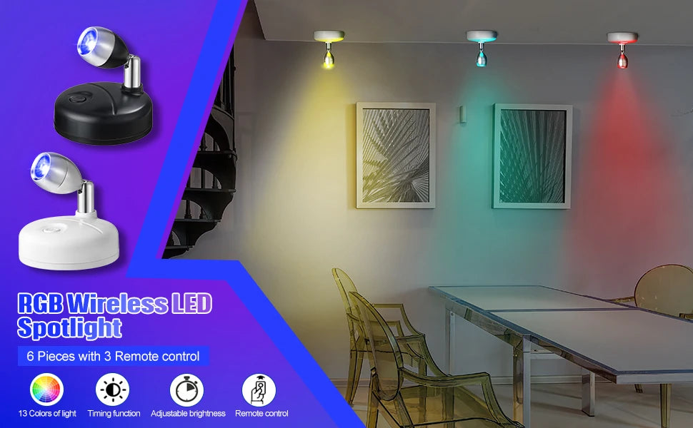 Smart Remote Control & Magnetic USB LED Wall Light,3 Mode Dimmable Cordless Touch Night Lamp for Bedside,Wardrobe,Hallway,Stairs