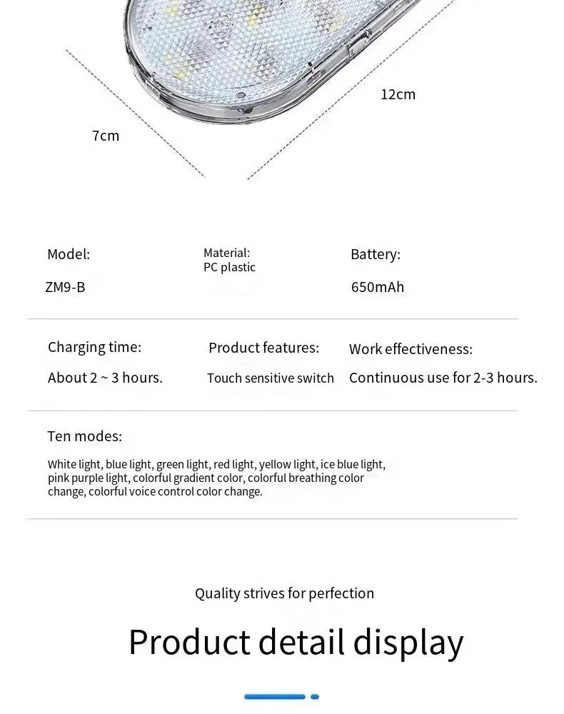 Motion Sensor Led Light 650mAH USB Rechargeable Automatic Induction Sensing Light Wireless Foot Lamp for Car Trunk Door