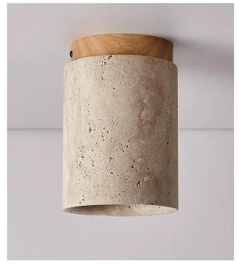 Modern Stone Travertine Ceiling Lamp Bedroom Corridor Flush Mounted Foyer Hallway Staircase Indoor Lighting Fixture Decoration