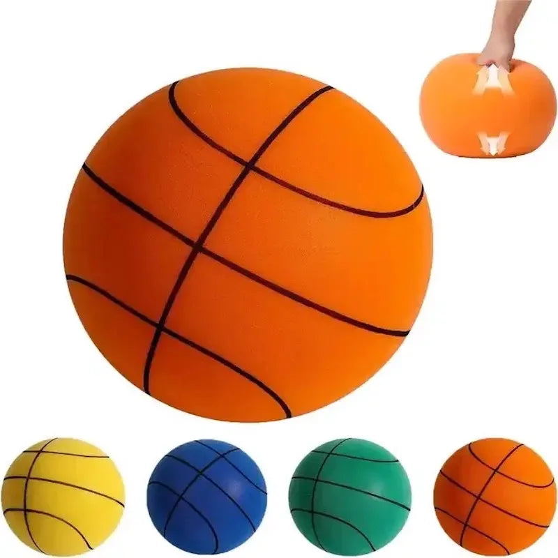 Silent basketball high-density children's indoor training racket ball portable 18cm/22cm sponge elastic small leather ball toy
