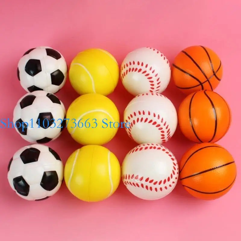 R6FE 12Pcs Small Foam Tennis Soft and Safe Sport Equipment for Boy Girls Playing Time Soft Sponge Foam Tennis