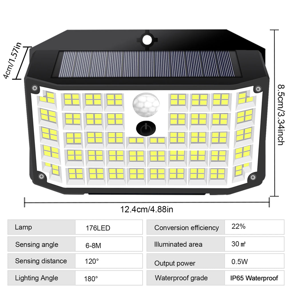 Solar Lights Outdoor Motion Sensor Solar Security Lights IP65 Waterproof with 3 Lighting Modes  Powered Wall Lights Outside