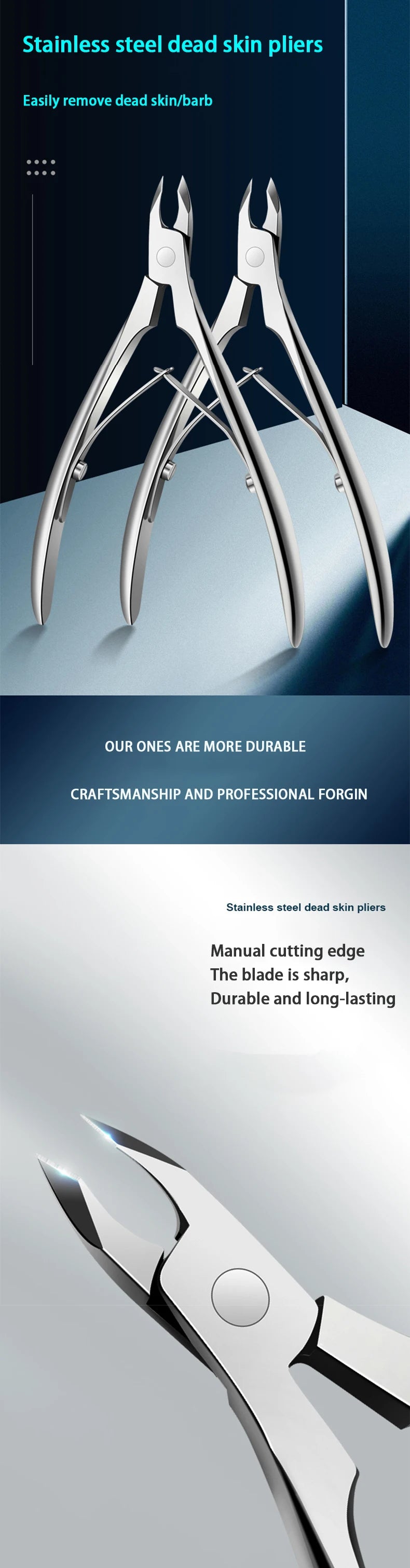 Professional Nail Shop Tools for Dead Skin Scissors Stainless Steel Double Spring Dead Skin Pliers High end Dead Skin Pliers