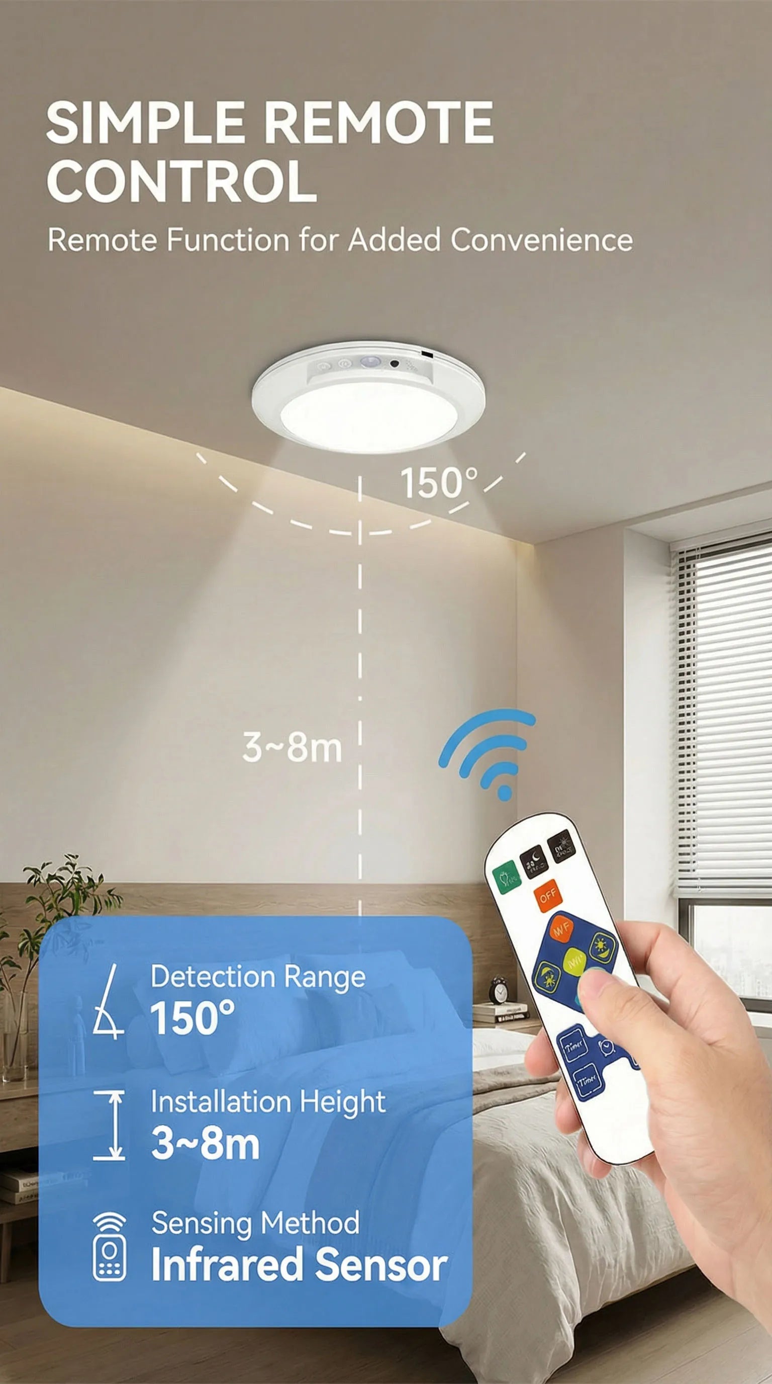 Motion Sensor Rechargeable LED Ceiling Light Round Wireless Security Light for Hallway Stairs Corridor Indoor Home Entryway