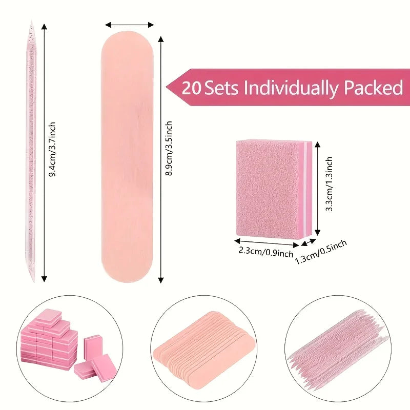 24pcs Nail Care Kit: Mini Files, Buffers & Sticks - Perfect for Jewelry Polishing & Manicures