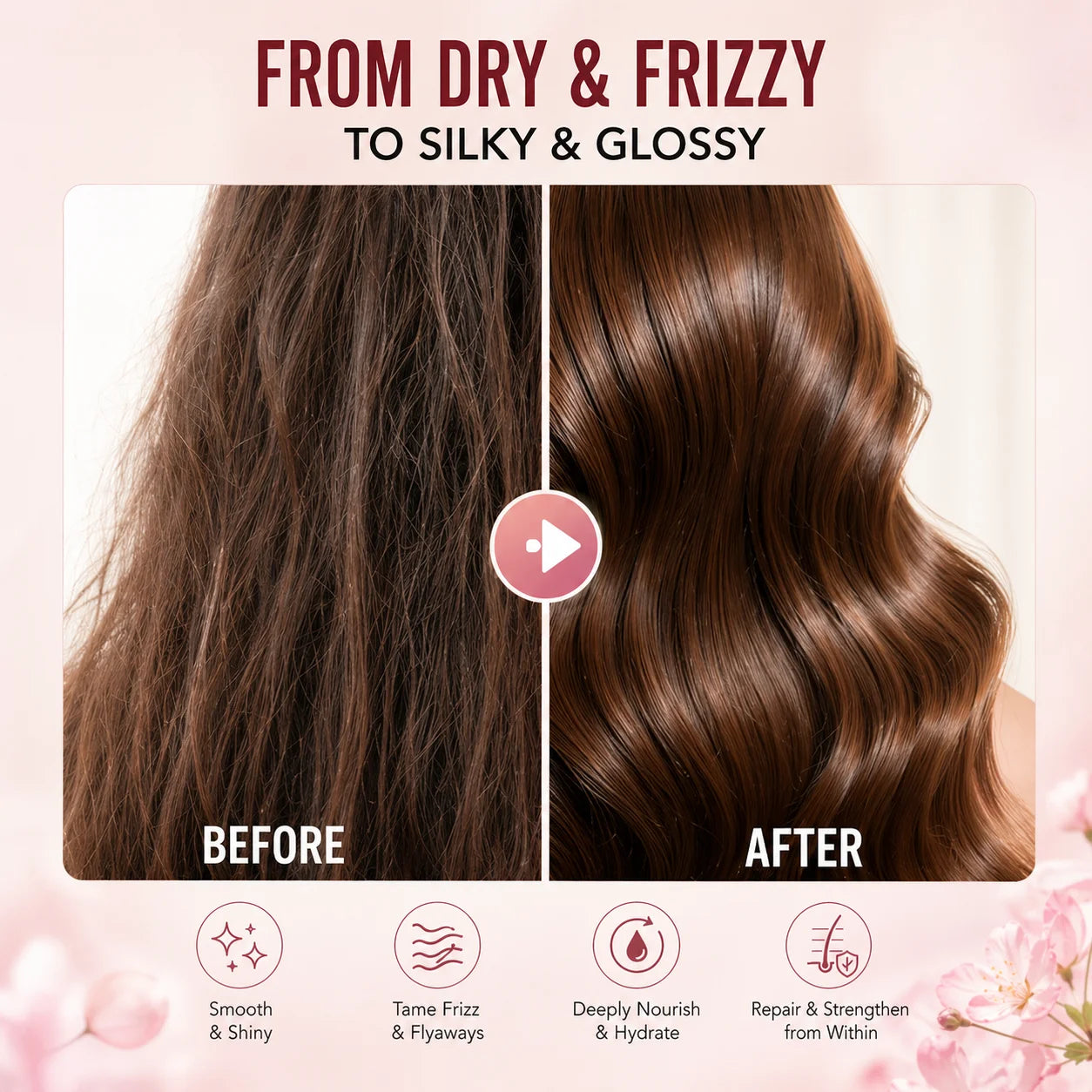 Hair Perfume Oil,40 Mini Bottles Capsules with 10 Scents,2-in-1 Leave-In Hair Serum,for Frizzy,Dry & Damaged Hair Long-Lasting