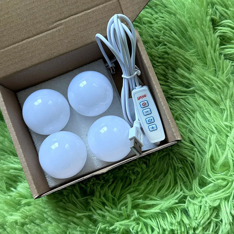 LED Light Makeup Mirror Bulbs Vanity Lights USB 5V Bathroom Dressing Table Lighting Dimmable LED Vanity Light For Mirror Light