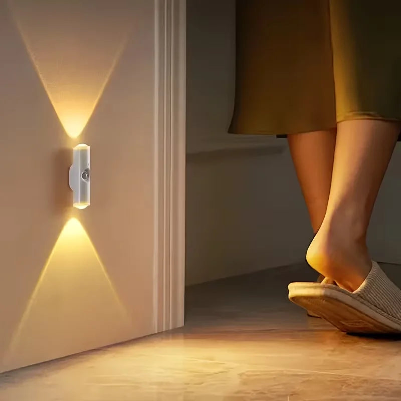 Motion Sensor Smart LED Light Bar - Wall-Mounted Dimmable USB Lighting for Stairs Hallway Bedroom Home Use