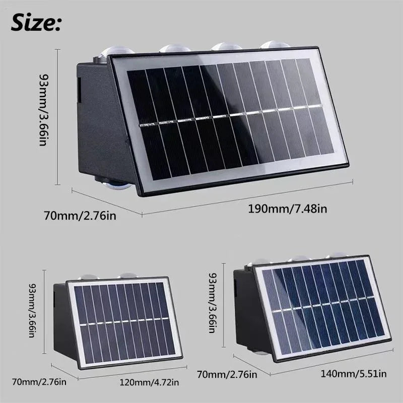 Solar Wall Washer Light Up and Down Lighting Outdoor Solar Fence Lights Waterproof Wall Lamp for Yard Garage Walkway Porch Decor